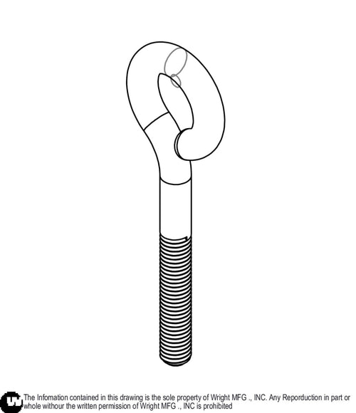 Eye Bolt, 1/2"-13, 4" Length 11990122