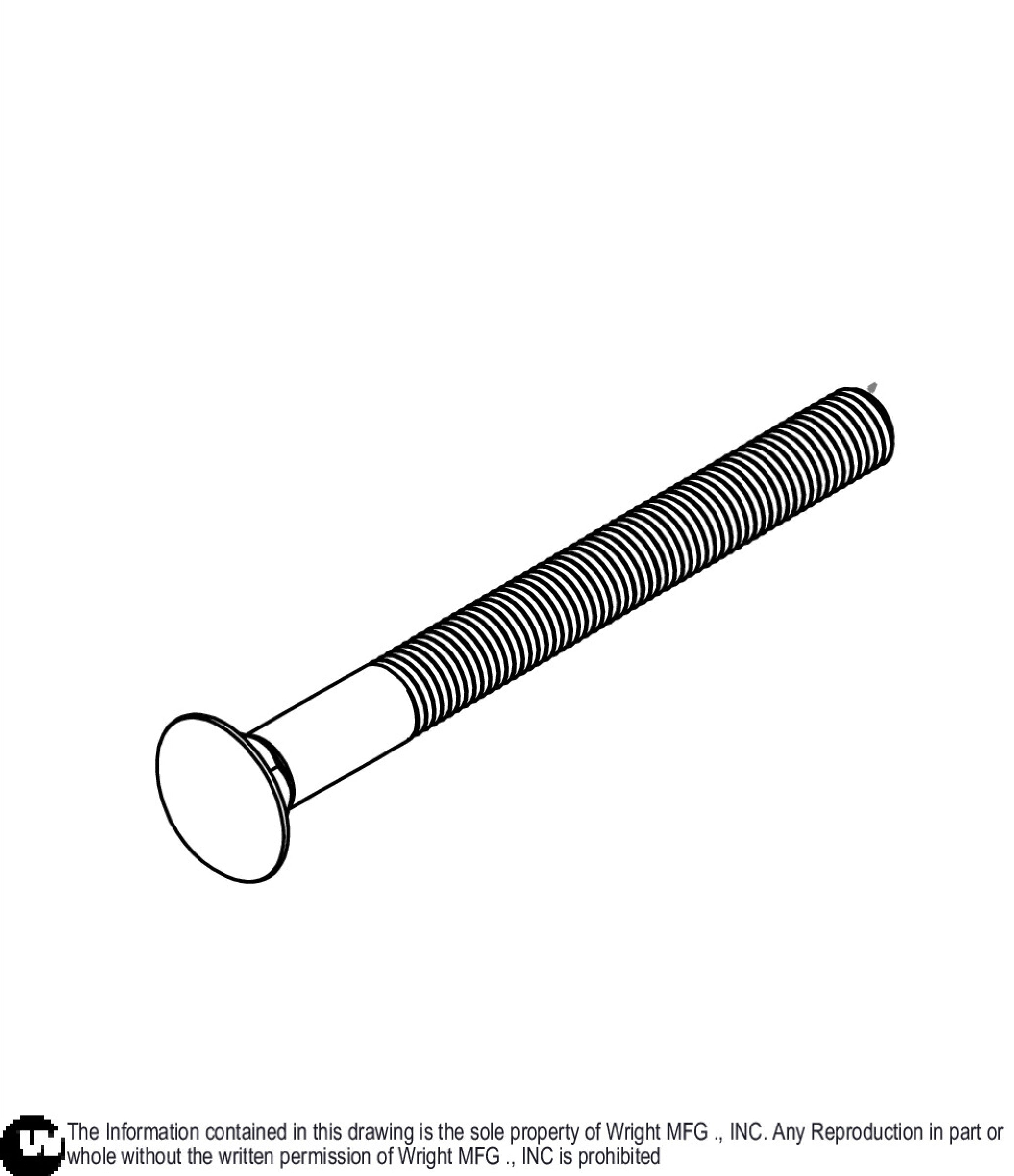 Carriage Bolt 3/4 - 10 x 8 11990186– Wright Mowers