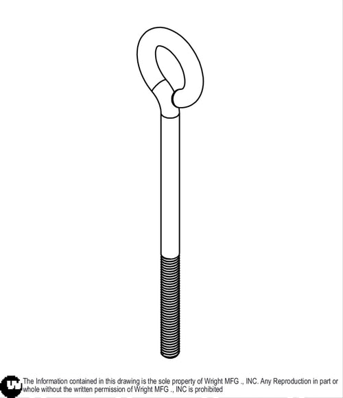 Eye Bolt 3/8 - 16 x 8 Grade 5 11990189