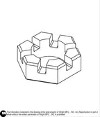 Castle, Jam-Type Nut 1-14 Thread 12990025 Default Title