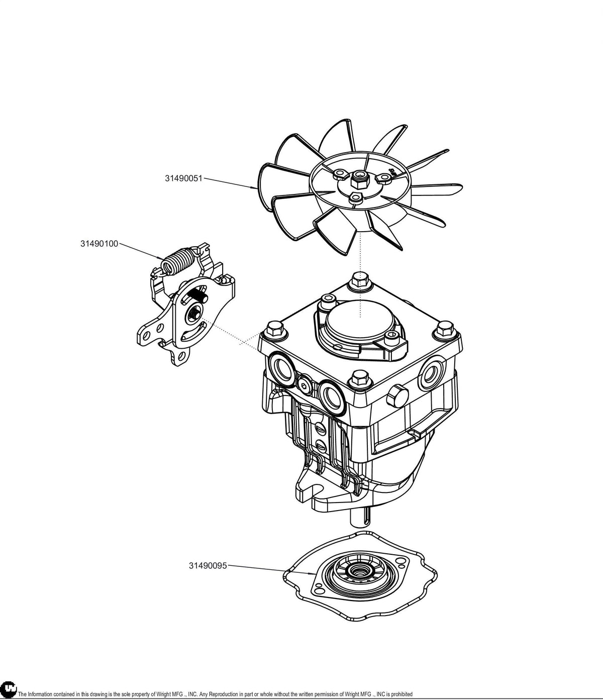 ZK Hydro Gear 7" Fan PR2K Series Hydro Pump 31490023 Default Title