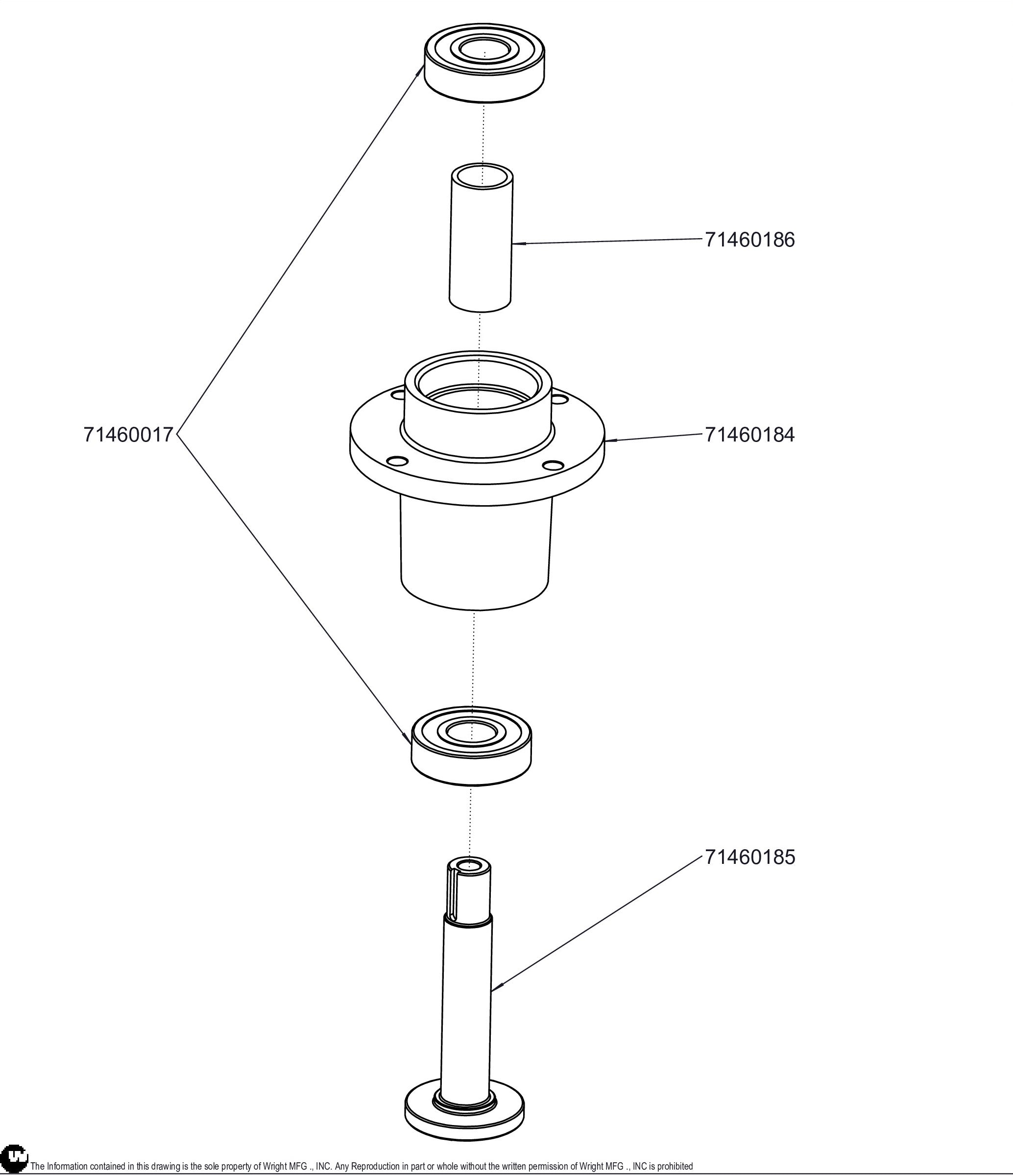 Bolt-On Spindle Assembly 71460183– Wright Mowers