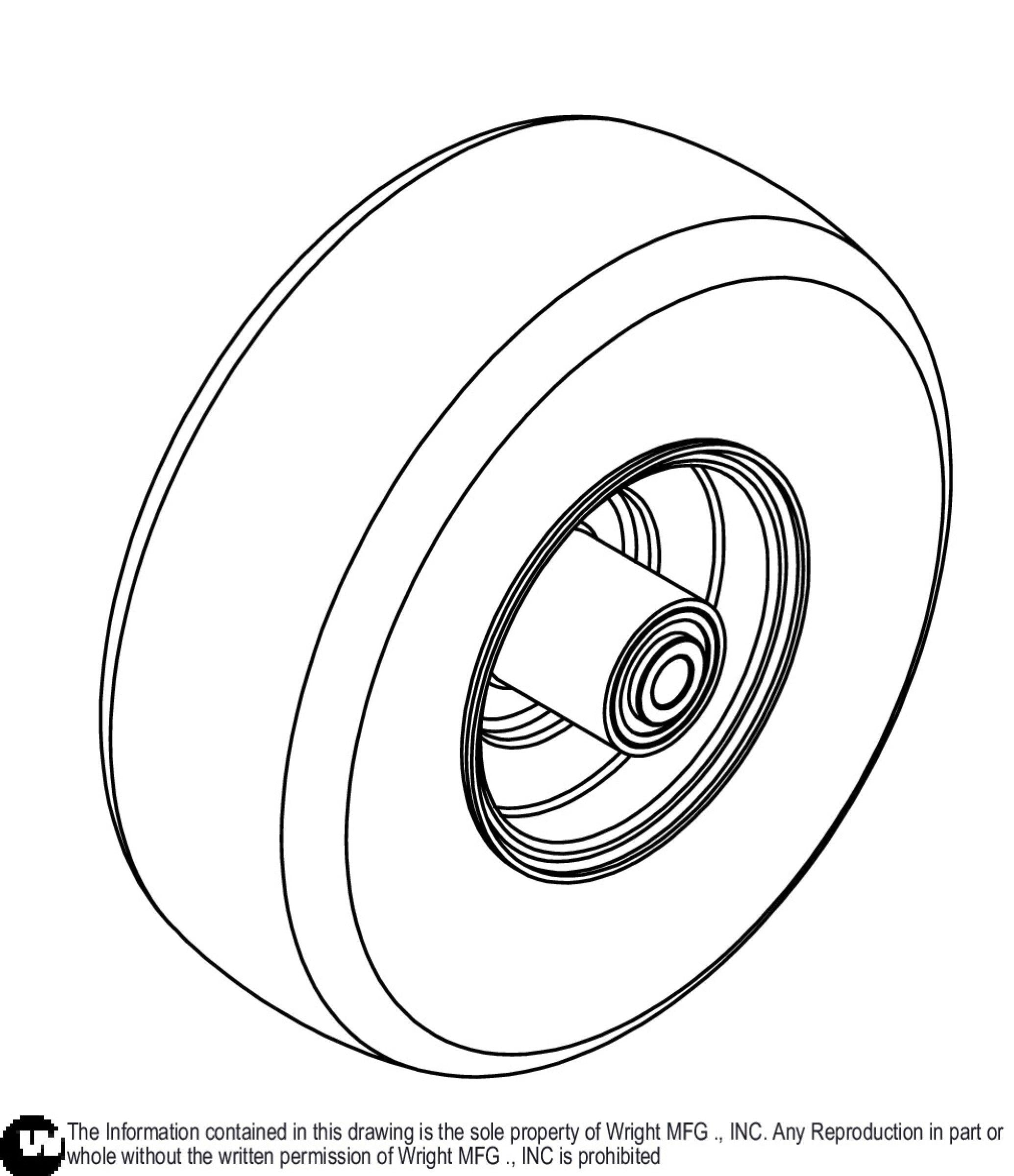 RUSSO Front Caster Wheel Yoke Assembly 93460008 W/ 11x4x5 Tire – Fits Wright Stander 32" 36" 42" 48"