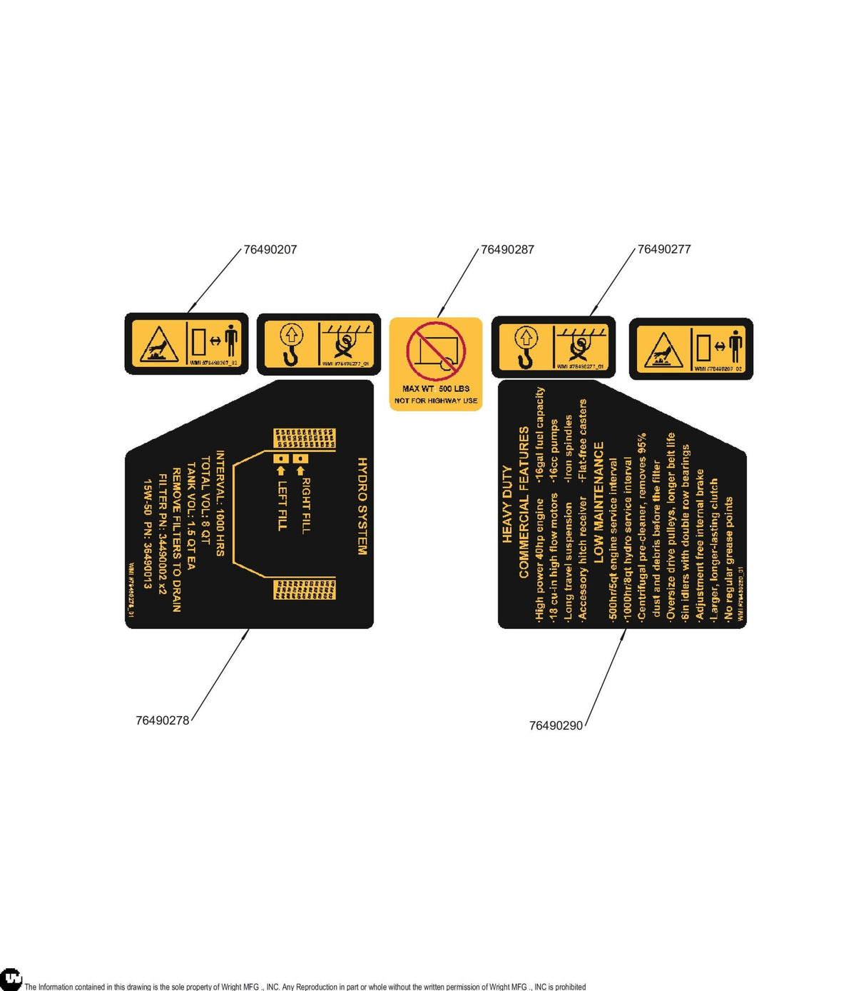 WZXT Rear Guard Decal Kit 76490294 Default Title