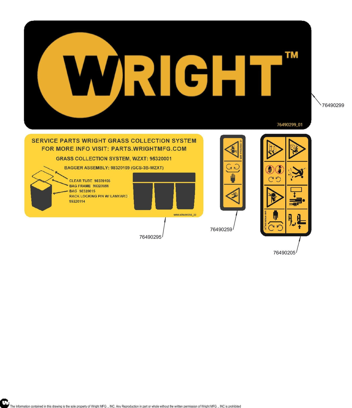 WZXT Bagger/Blower Master Kit Decal 76490300 Default Title
