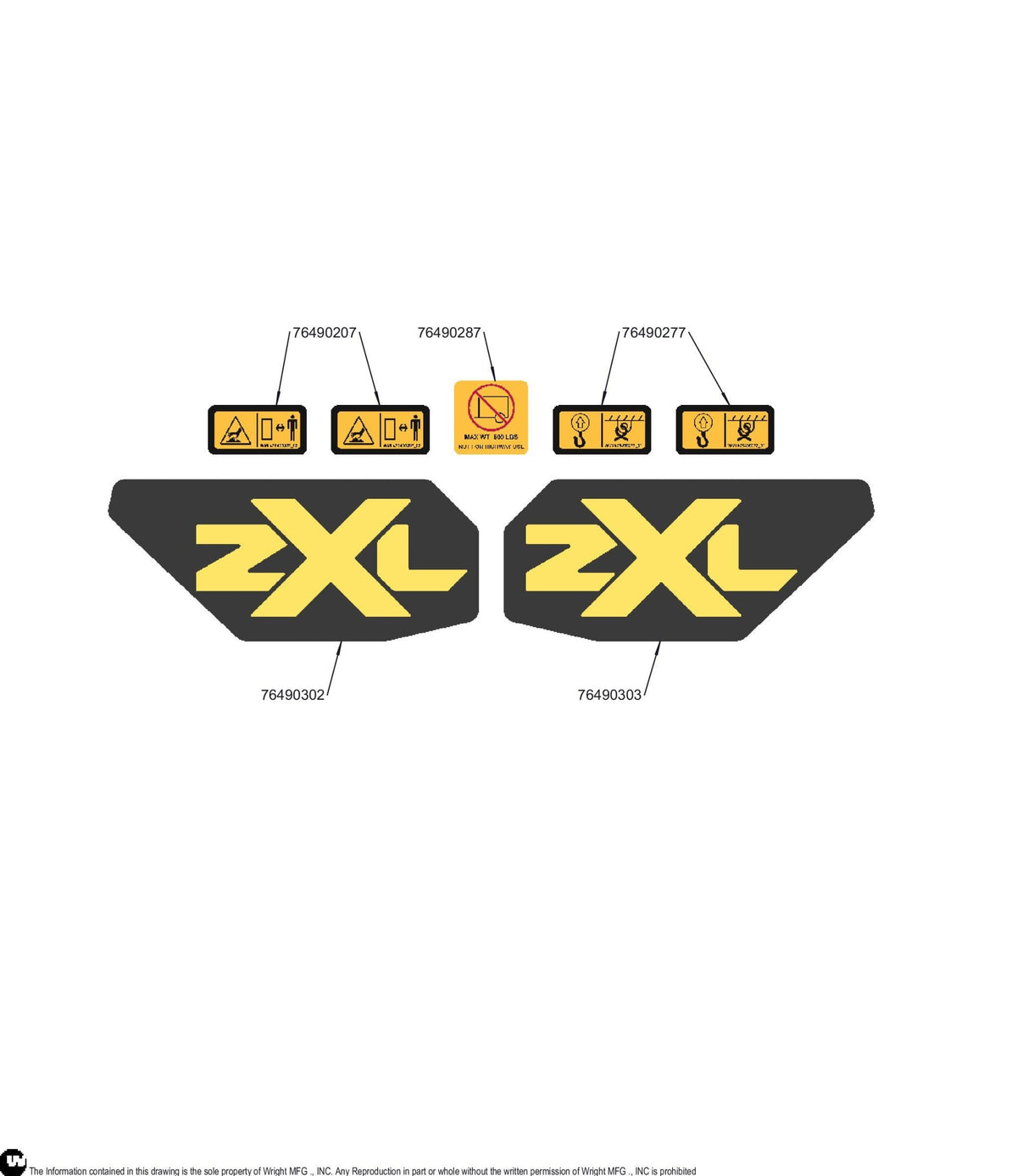 WZXL Rear Guard Decal Kit 76490301 Default Title