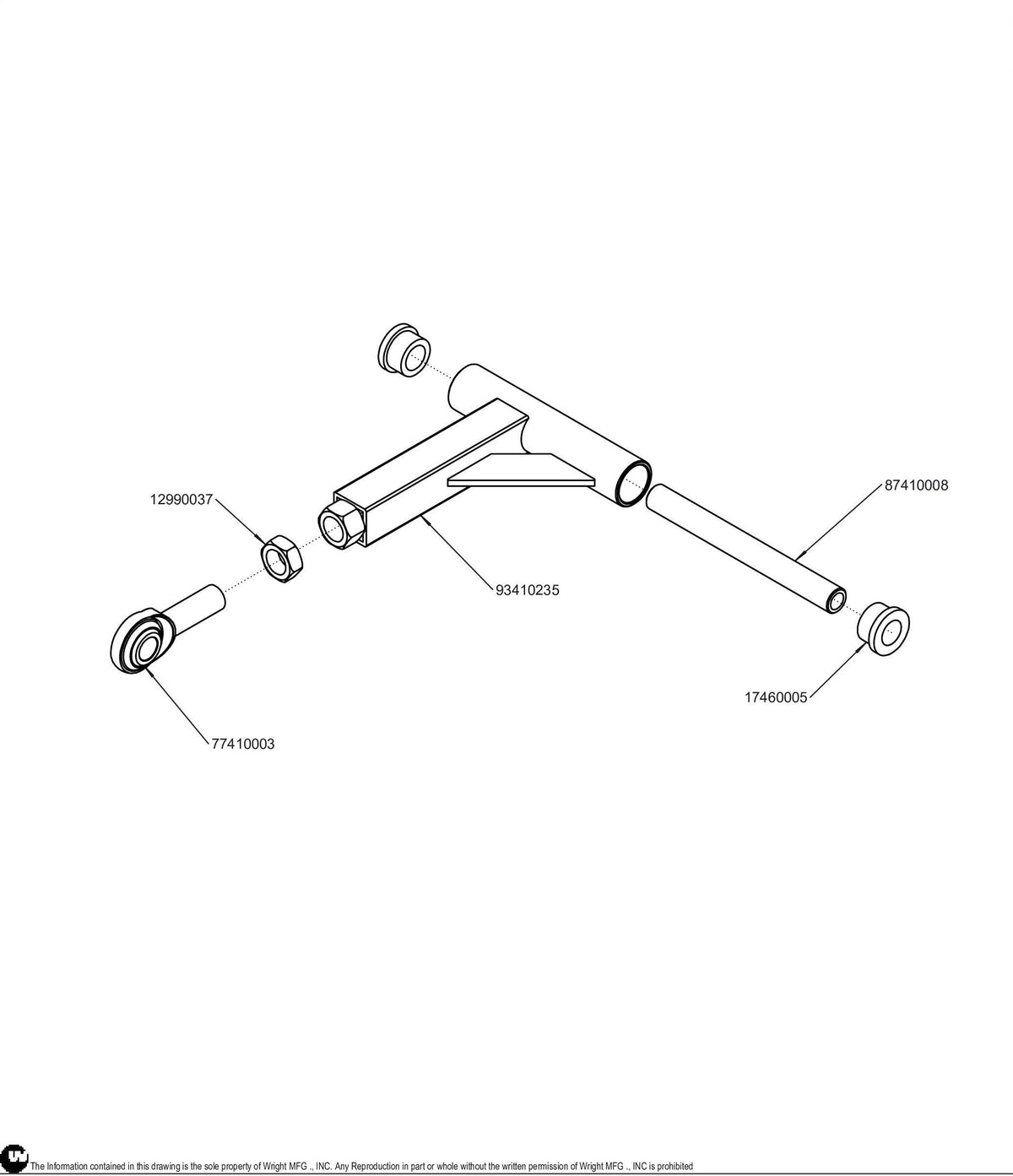 WZK Deck Control Arm Assembly 98410123 Default Title