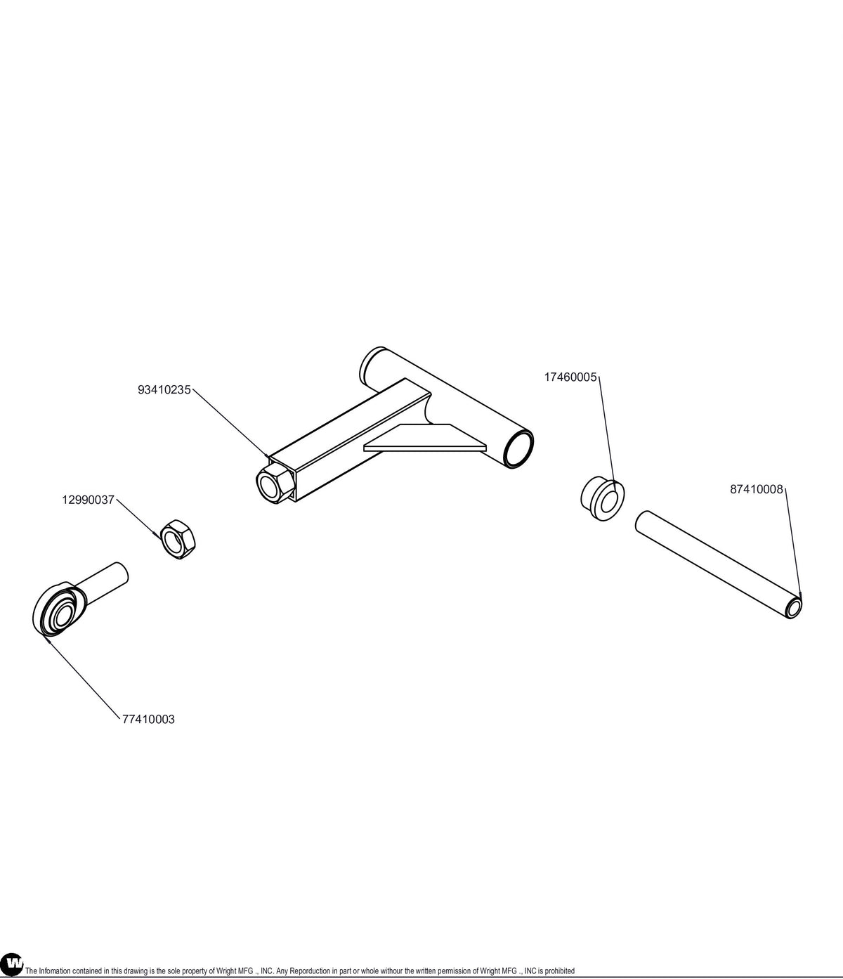 WZK Deck Control Arm Assembly (Rep 93410235) 98410129 Default Title
