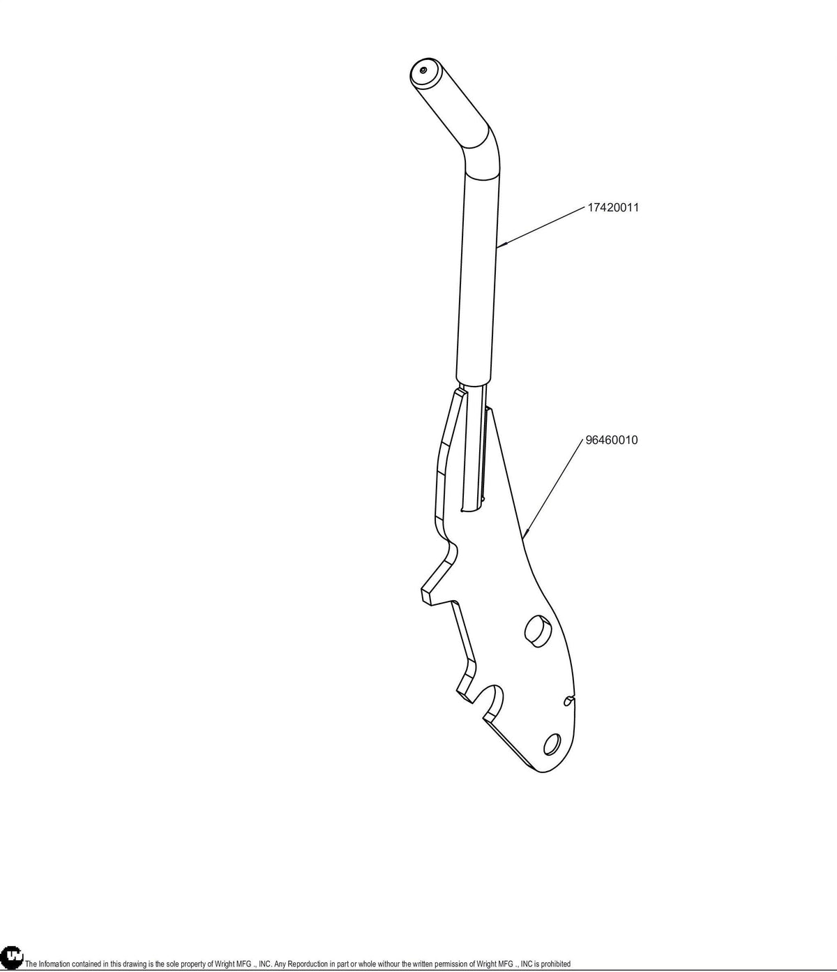 WZK Deck Lift Handle Assembly 98460039 Default Title